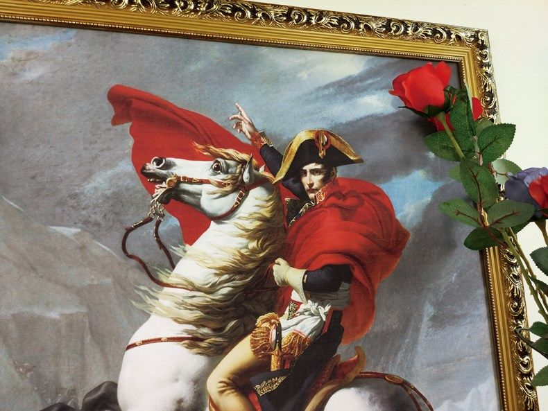 红衣拿破仑名画油画像客厅装饰画壁炉酒店玄关欧式古典宫廷人物挂