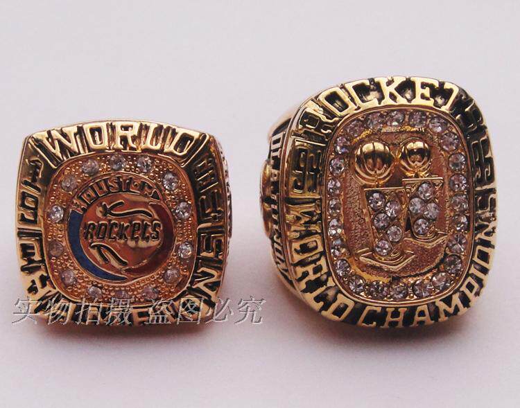 指环_篮球nba1994年 1995年火箭队34号奥拉朱旺纪念品总冠军戒指 指环