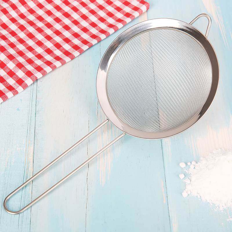 棋康不锈钢筛子 烘焙面粉筛手持 厨房糖粉筛网加厚不锈钢30目家用