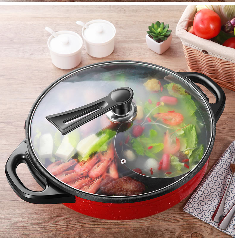 星箭韩式涮烤一体锅家用多功能麦饭石电火锅无烟不粘电烤盘烤肉机