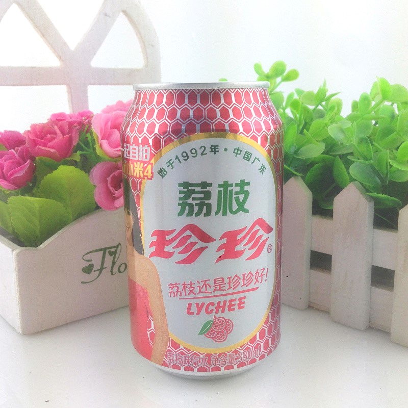 珍珍饮料 整箱_珍珍荔枝饮料整箱330ml*24罐 80 90后怀旧零食品碳酸