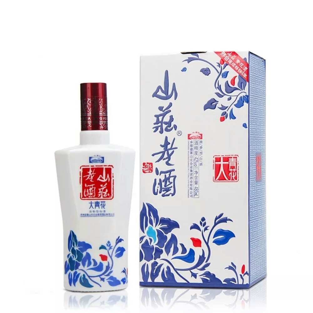 热销山庄老酒_承德特产平泉山庄老酒大青花浓香白酒42度480ml*6瓶整箱