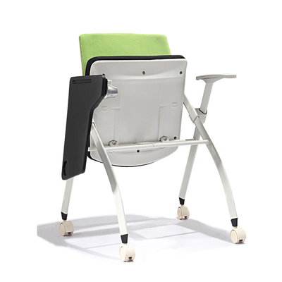 带写字板培训椅会议室椅子带轮子可移动可折叠桌椅一体办公椅网布