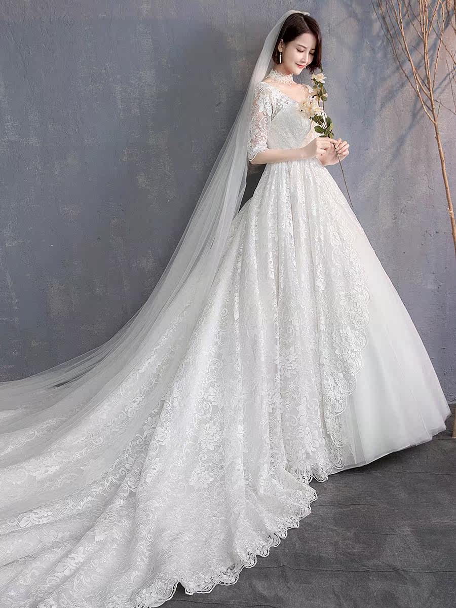 婚纱礼服 新娘 婚礼 拖尾