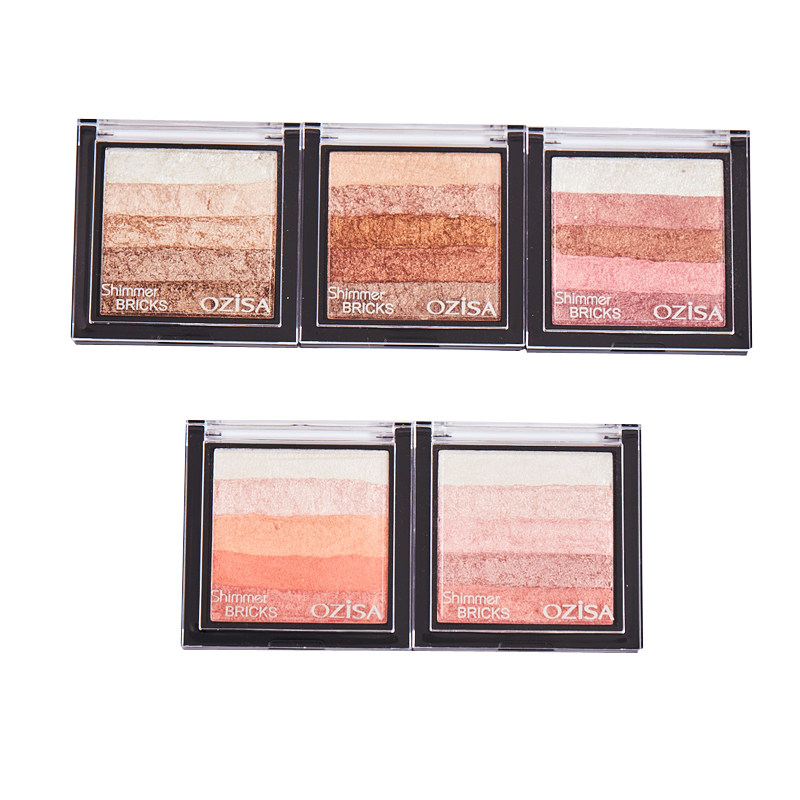 泰国ozisa多色渐变色五色眼影盘 粉色橘色裸妆大地色微珠光