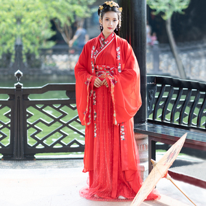 汉服婚服皇后红色中式复古古装新娘嫁衣凤冠霞帔古代婚纱宫廷公主