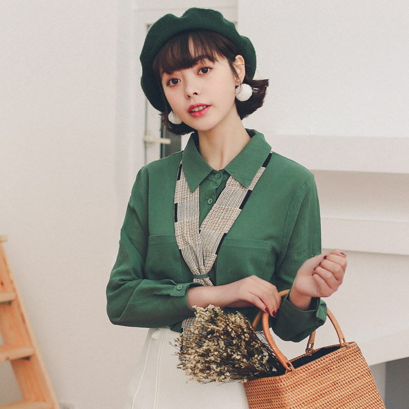 唯品会秋装女2018新款时尚 女装气质闺蜜装长袖休闲衬衣上衣清纯