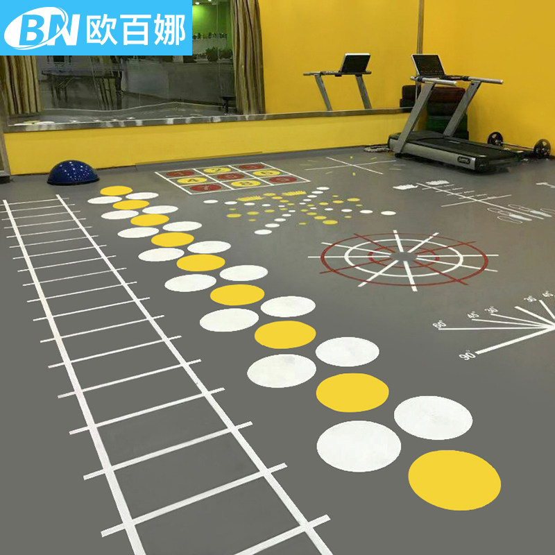 健身房地胶pvc塑胶地板360内置图案私教定制地垫工作室运动地胶优惠券