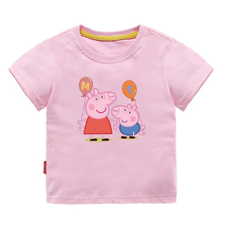 小猪佩奇童装t恤3岁半5儿童佩琪短袖t恤童装男童女童夏装宝宝衣服优惠