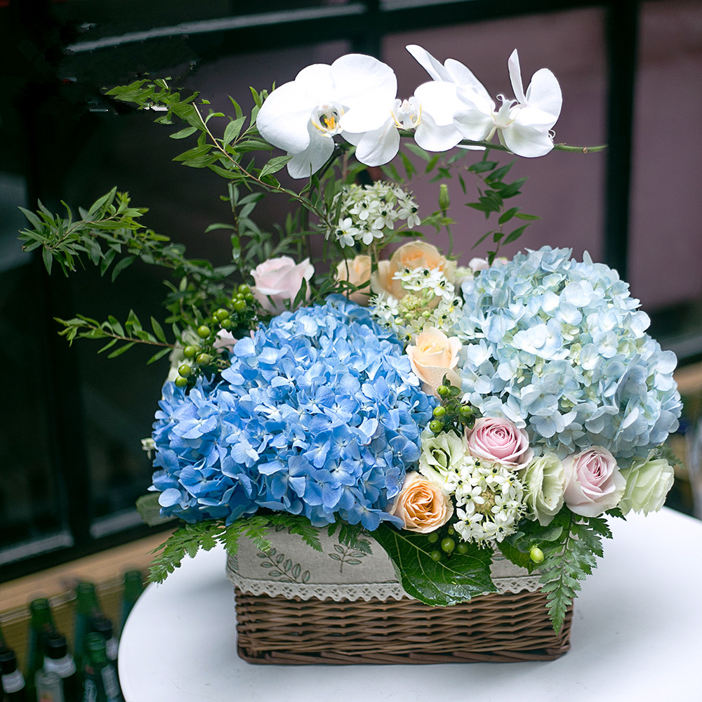 送老师领导客户生日探望开业手提花篮花束鲜花青岛同城速递花店