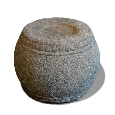 老圆墩子石墩石鼓石盘柱脚石圆形花架底座石香插底座香案青石