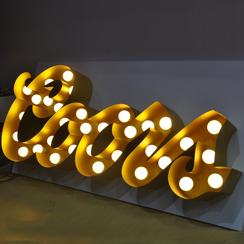特价led字母灯 大_led点光源字定做制作大灯泡字跑马灯招牌字母灯箱