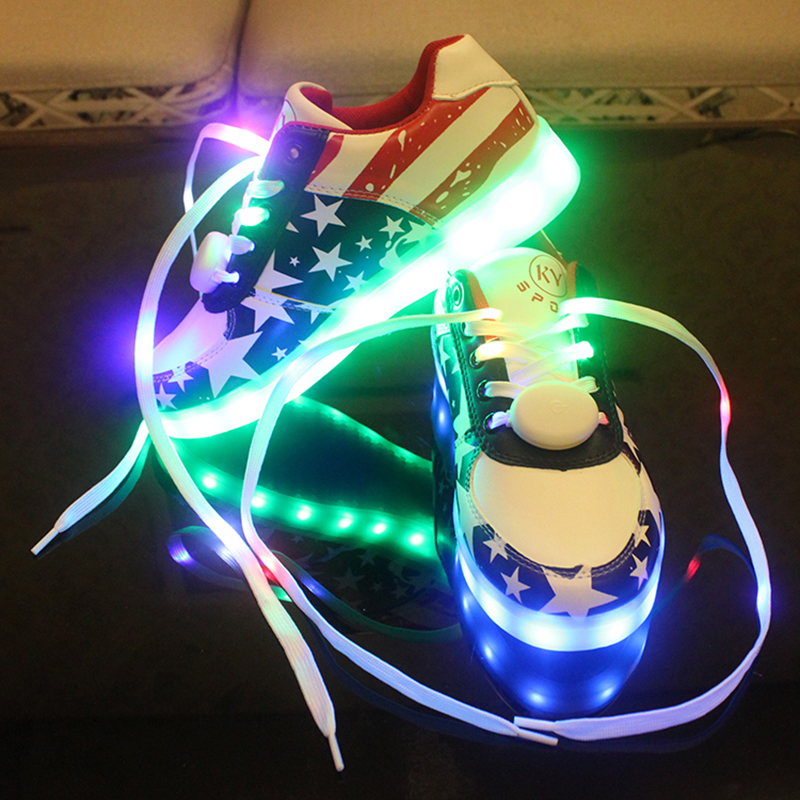 荧光鞋男 鬼步舞_荧光鞋女炫嘻鬼步舞鞋子男夜光鞋七彩发光鞋学生充电