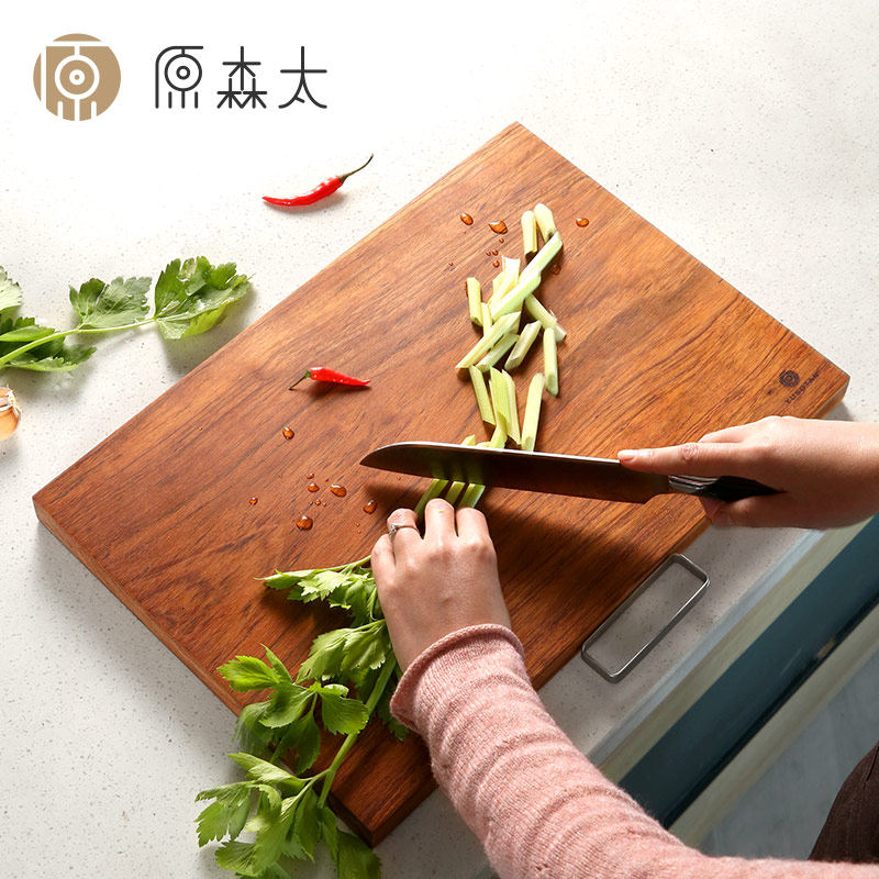 梨木案板_南美花梨木方形整木菜板实木家用厨房加厚特大号案板面板粘