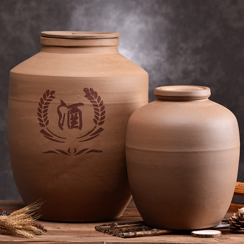 小坛子_隆昌加厚无釉土陶发酵酒坛酒缸白酒500斤小酒坛子1000斤醋坛