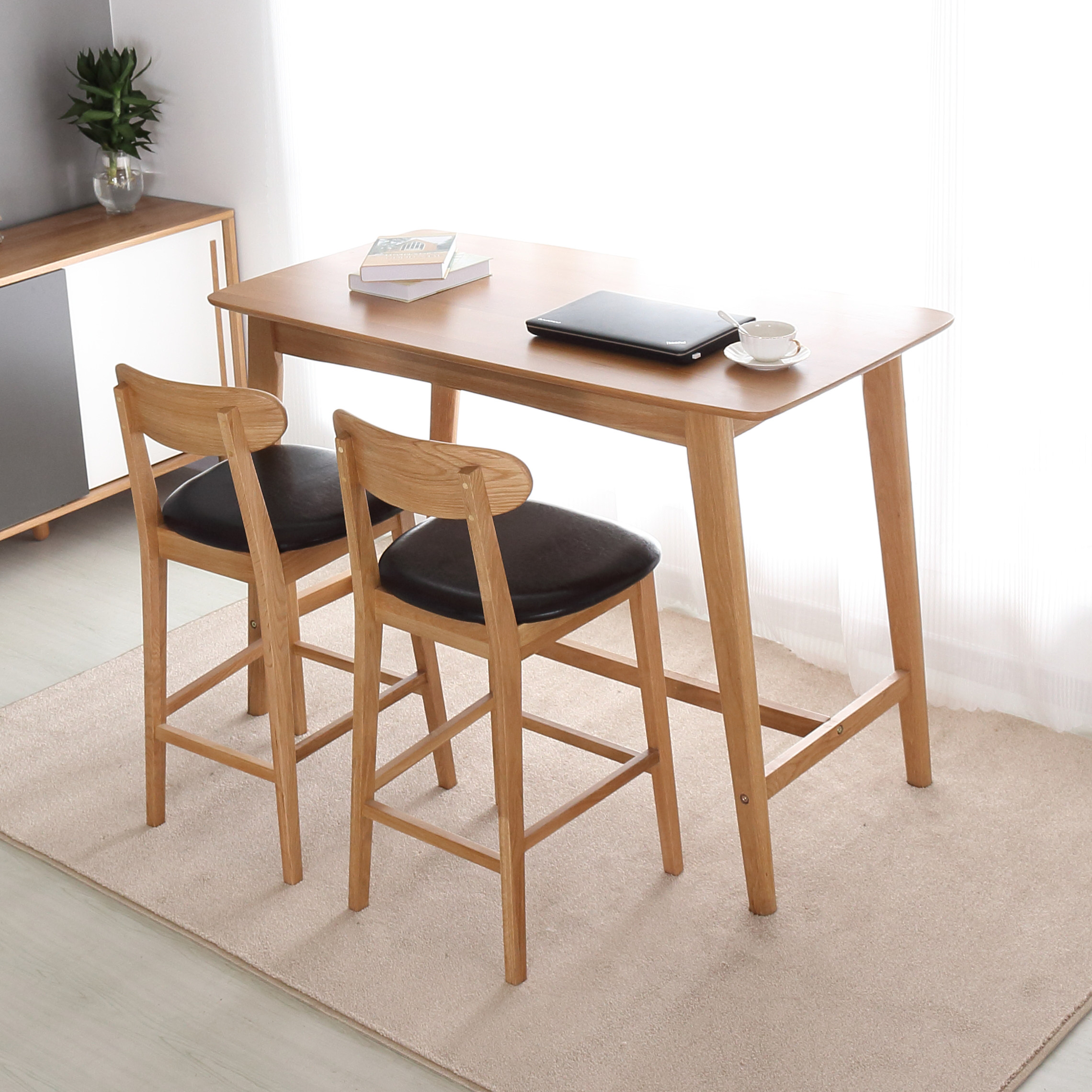 吧台桌家用隔断_【可定制】北欧实木吧台桌家用橡木隔断吧桌客厅高脚