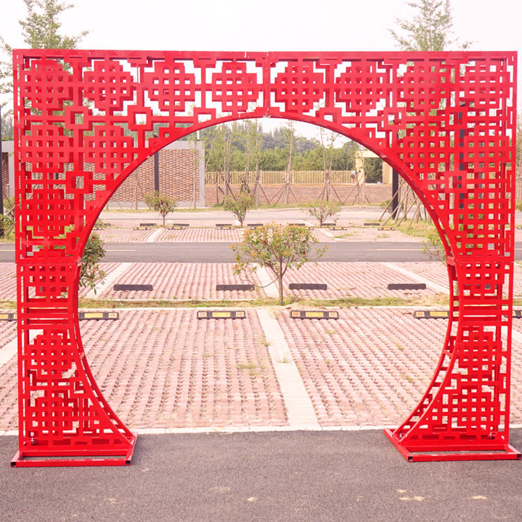 热销婚庆铁艺道具_结婚庆道具屏风中式婚礼中华门装饰背景月亮拱门