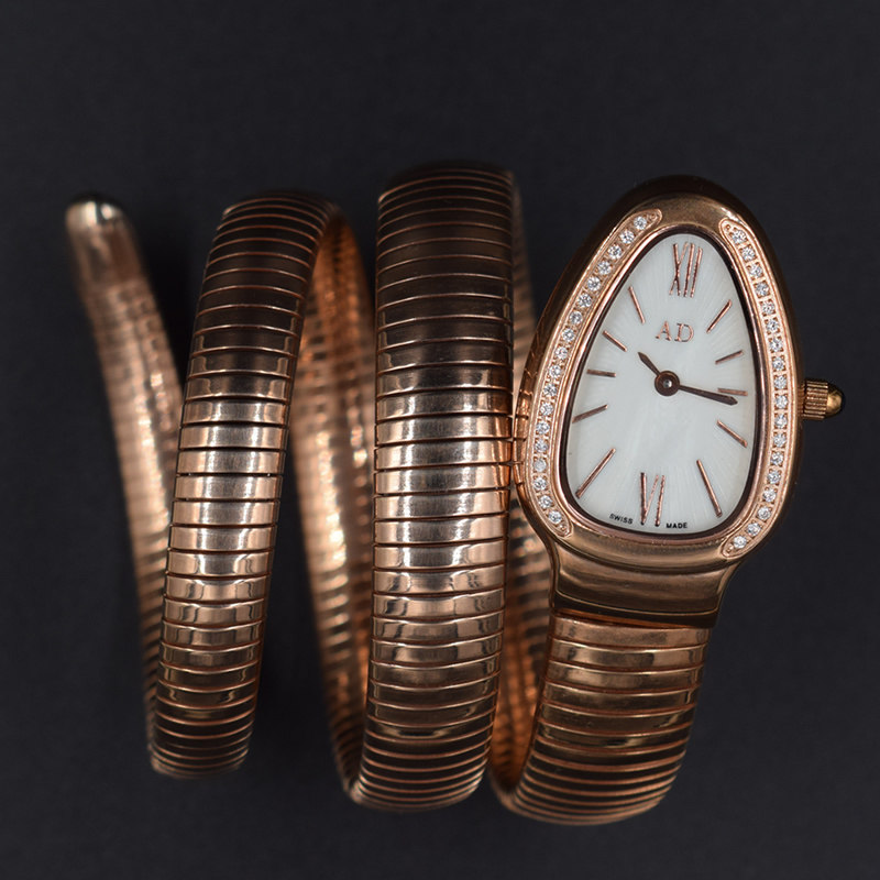 特价手镯式手链表_辣妈熟女蛇形手表女士石英表精钢镶钻表手链手镯