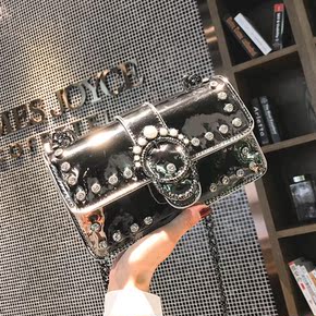 ins超火斜跨镜面包包女2018新款潮韩版百搭斜