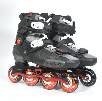 17款宝狮莱欧版evo碳纤成人高端平花刹车直排轮滑鞋溜冰鞋男女款