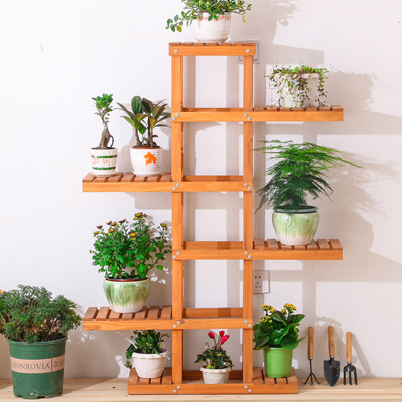多层创意植物架 阳台绿萝花架子 实木客厅简约多功能室外多肉盆景