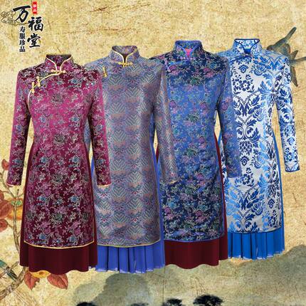 寿衣女全套 七件套 殡葬用品 死人现代冲喜纯棉群装寿衣 万福堂_7折