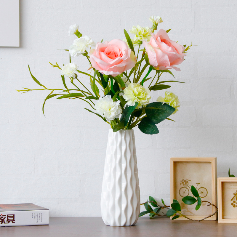 北欧风格 客厅_北欧式风格小花瓶陶瓷白色客厅插花家居摆件现代简约