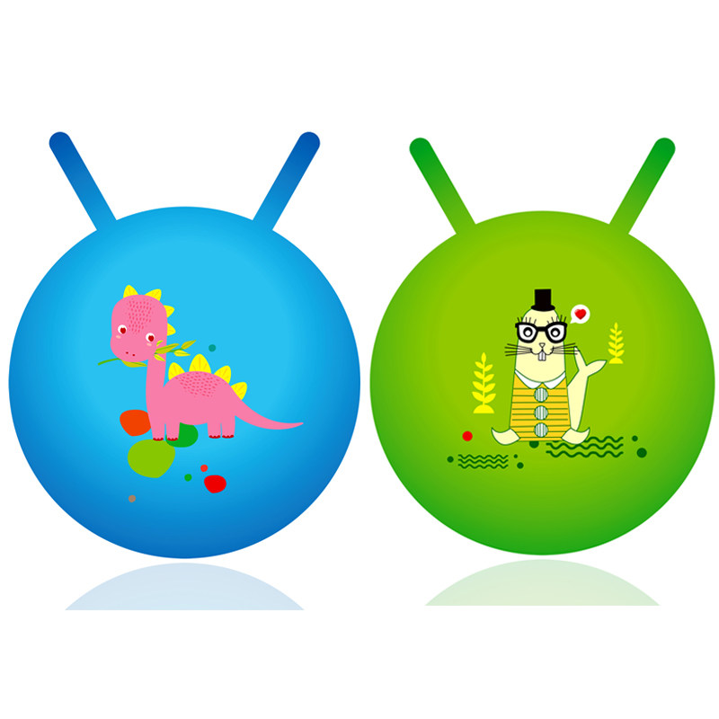 儿童加厚羊角球 充气跳跳球防爆手柄瑜伽球运动幼儿园跳跳马玩具