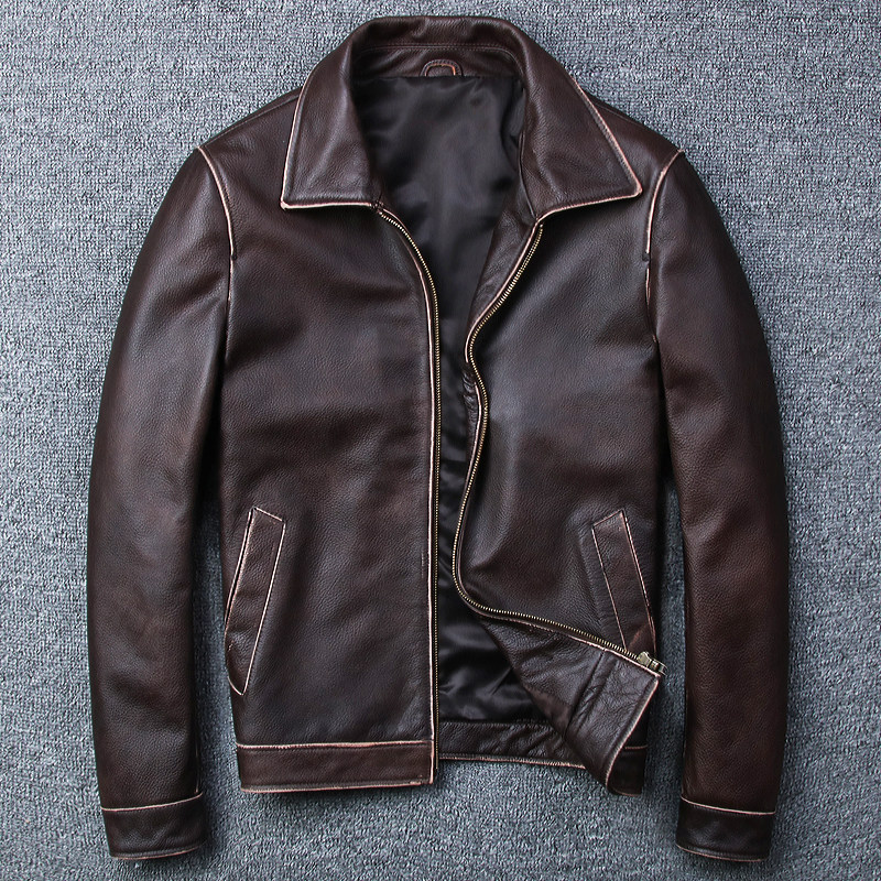 男装真皮皮衣 头层牛皮