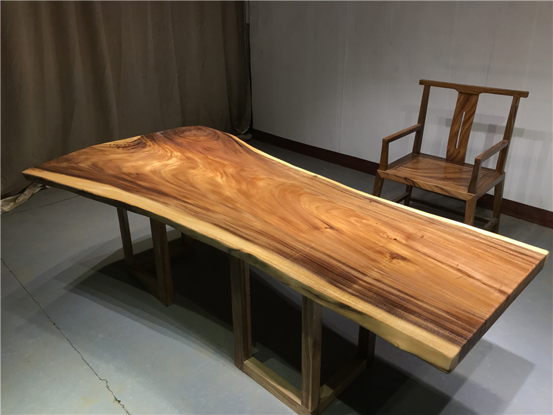 胡桃木大板实木原木大板桌整块茶桌茶台家用办公桌216