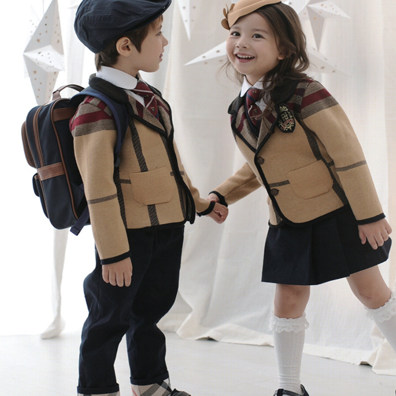 小学生校服冬装 英伦_小学生校服加厚秋季套装英伦风儿童班服定制幼儿
