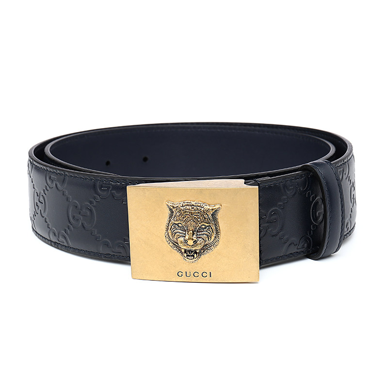 gucci皮带_gucci/古奇 gucci腰带 牛皮双g压纹虎头扣皮带腰带1 429021