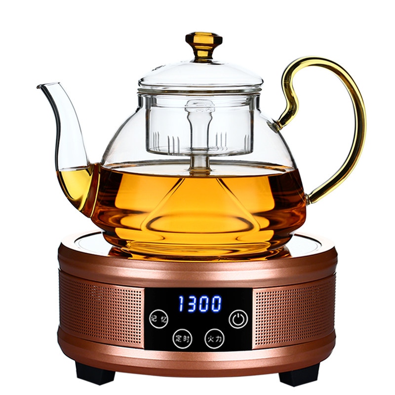 耐热全玻璃加厚蒸汽煮茶壶 黑茶自动蒸茶器 电陶炉烧水壶蒸汽茶壶