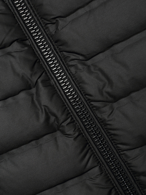 blackgateone 黑色节藕衍线长袖羽绒服