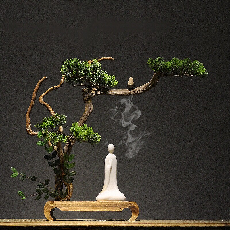 去购买 3 风化木迎客松佛像 造型各异的风化木造型摆件,将佛意和禅意