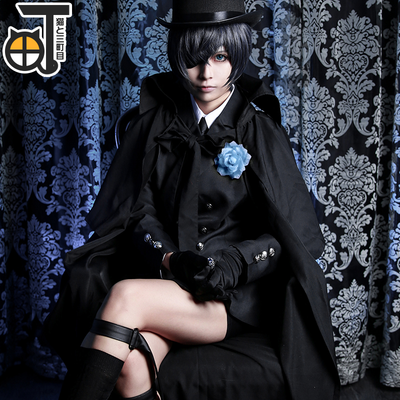 热销夏尔cos_黑执事夏尔cos服送葬服cosplay服装男礼服日常万用西服