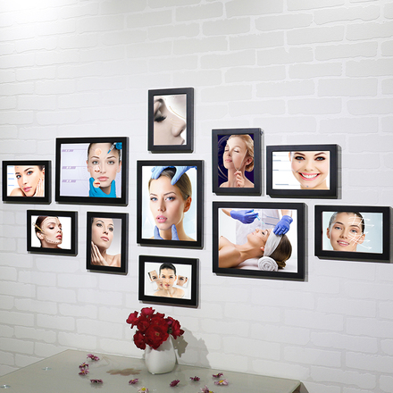 微针整形美容院照片墙实木相框墙相片墙相框挂墙大尺寸组合相片墙