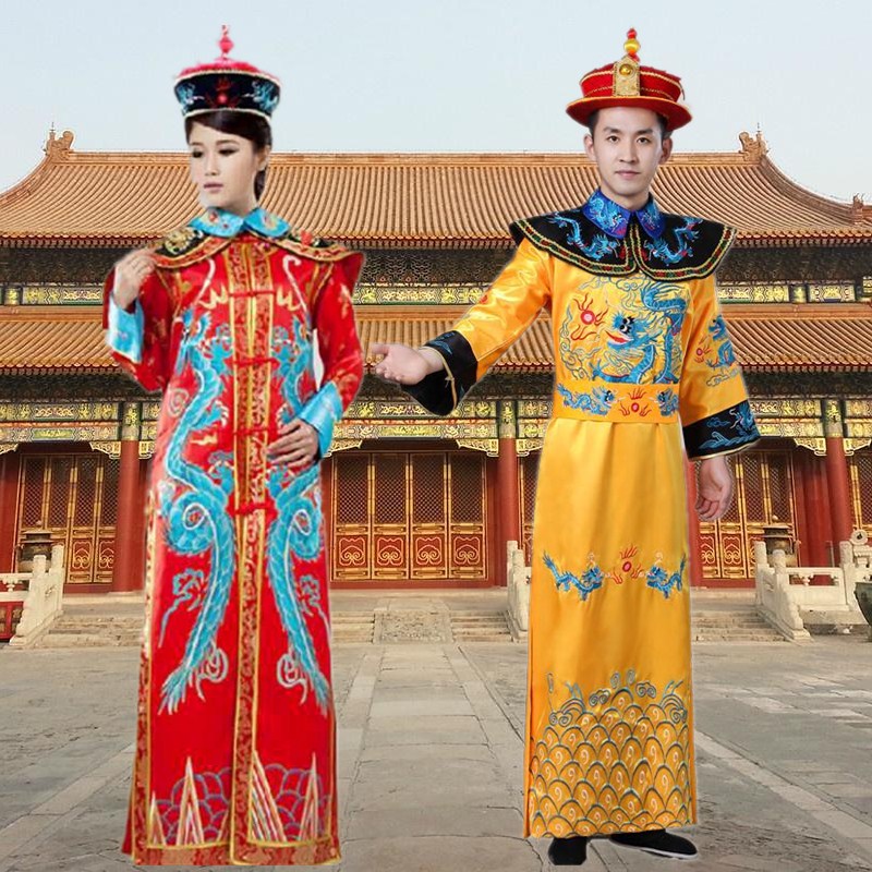 查看淘宝清朝古装宫廷皇帝皇后服装成人太子龙袍凤袍男女儿童汉服演出