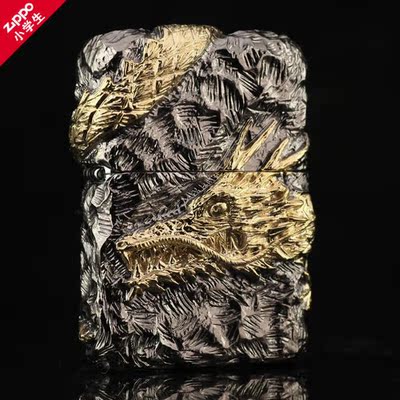 zippo打火机正品日版原装重甲五面绕龙金色银色龙万恶之龙