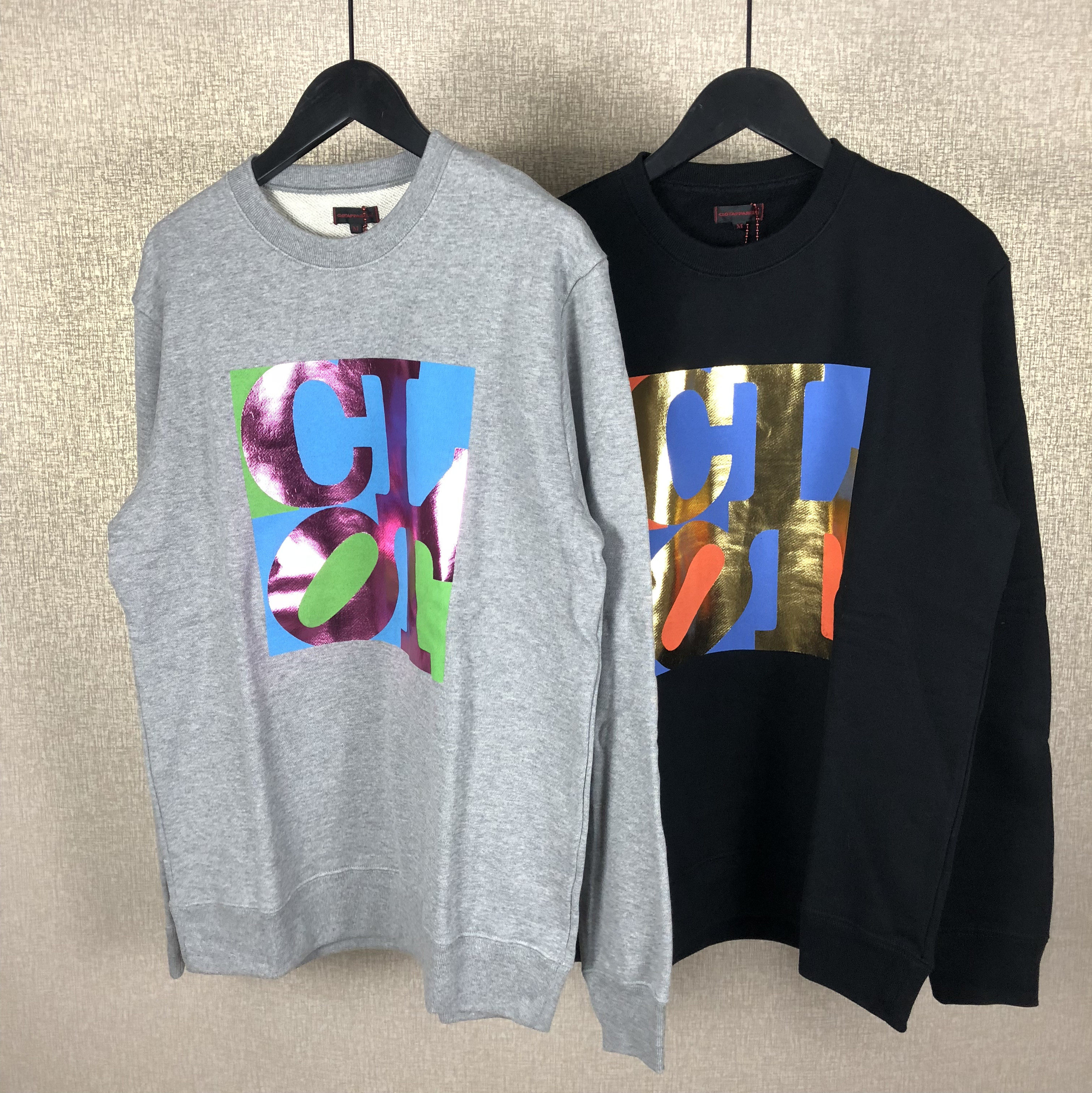 陈冠希同款卫衣_clot陈冠希胸前烫金logo圆领宽松美潮男女情侣卫衣男