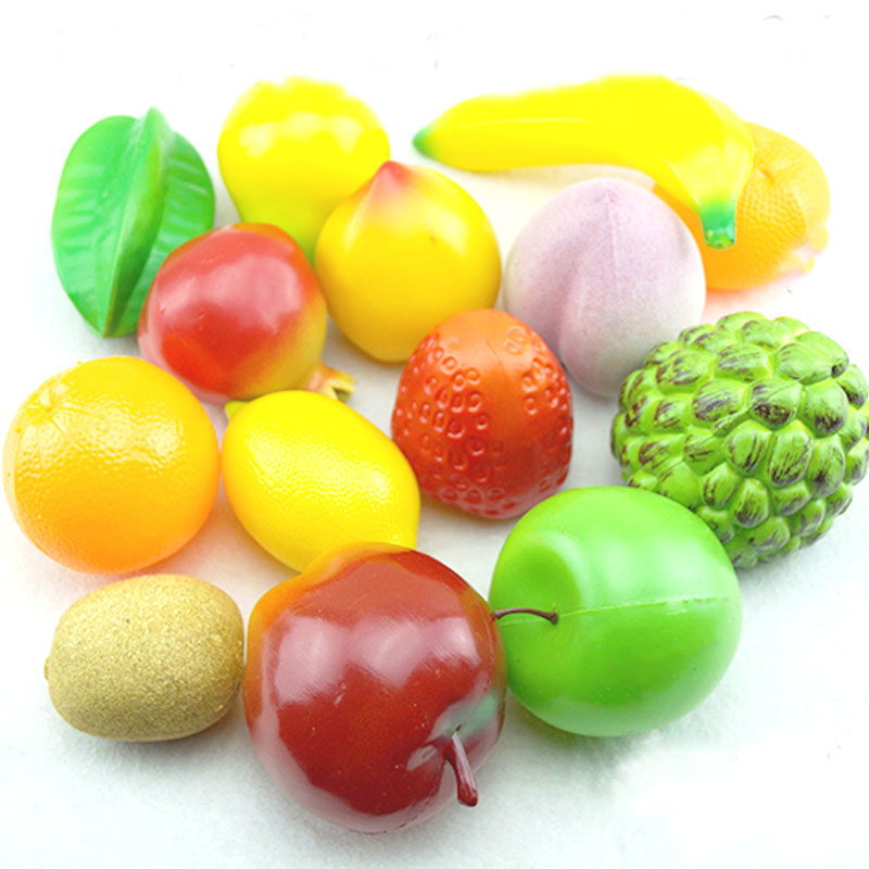 一折水果蔬菜玩具 塑料_仿真塑料水果模型 假水果蔬菜橱柜装饰儿童