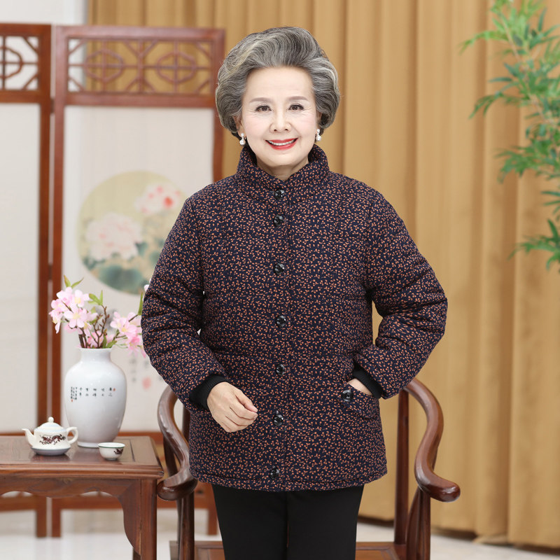 奶奶加绒外套_60-70-80岁老年人棉衣女奶奶装冬装加绒棉袄老太太外套