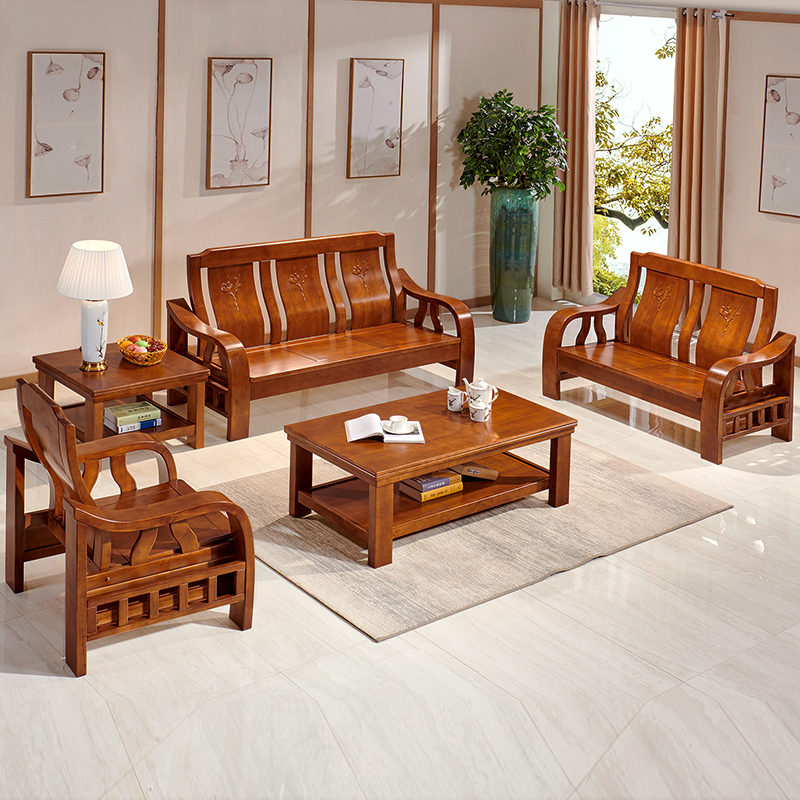 实木沙发冬夏两用 现代中式