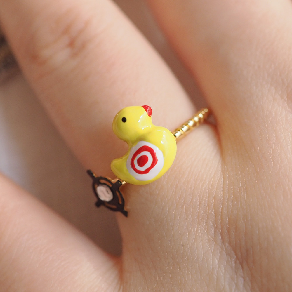 雀家美饰|设计师手工 周冬雨同款 小黄鸭开口戒指