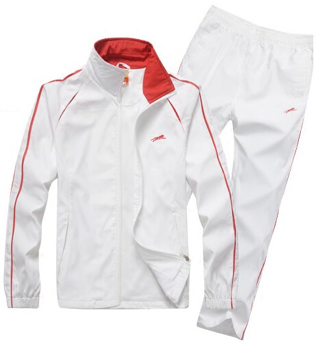 一折男运动服套装秋装2017 运动休闲_2017春秋夏情侣白色运动服套装