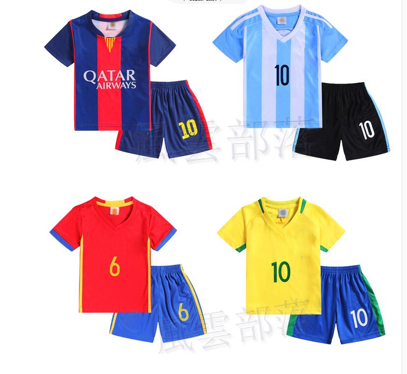 2018年儿童幼儿足球服套装宝宝小孩童装球衣服小学生足球训练班服