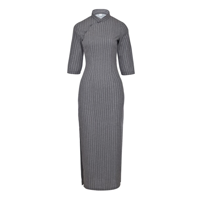 现今流行的改良棉麻旗袍裙,比套装更洋气