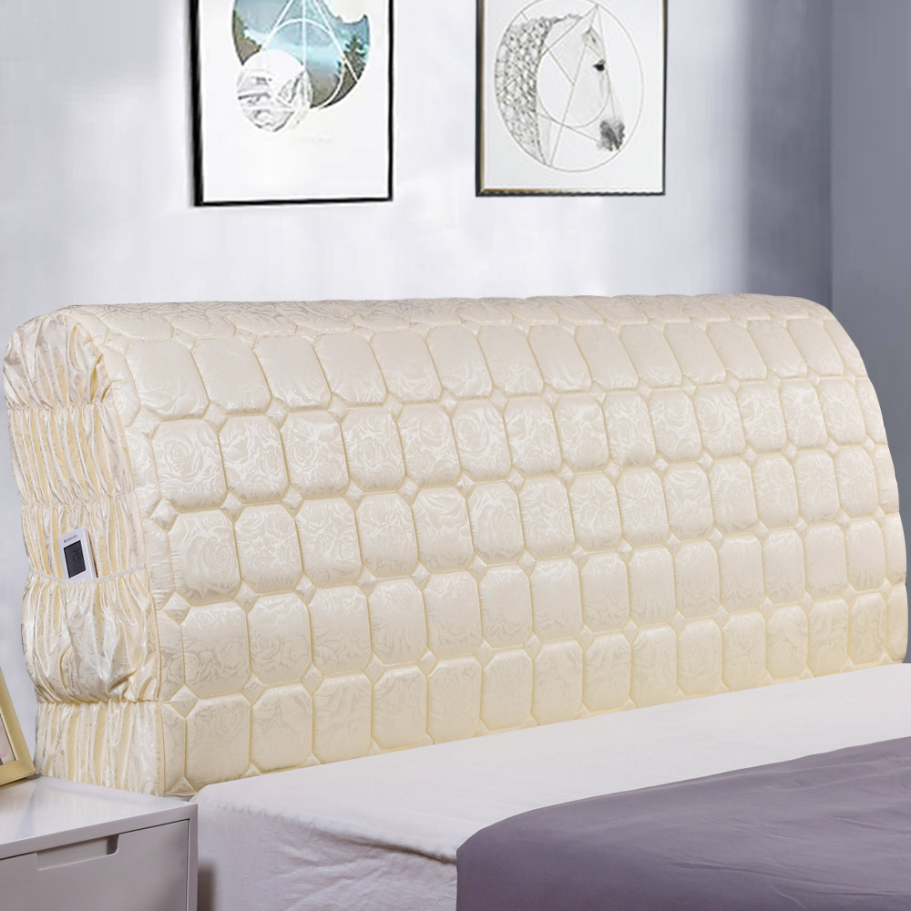 全包床头罩水晶绒皮床不规则欧式实木软包布艺防滑弹力防尘靠背套