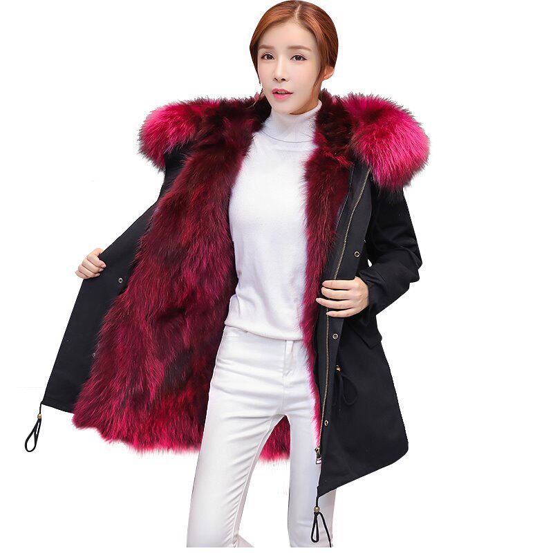 来自星星的你明星同款大毛领狐狸毛皮草内胆外套女派克服派克大衣