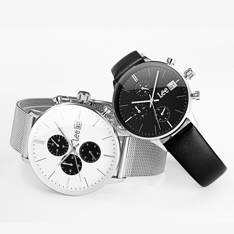 美国lee情侣手表三眼简约计时石英男表正品女表